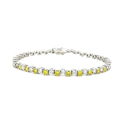FANCY BRACELET 14KW FG/VIVID YELLOW VS2 CVD DIA 1.27CTS