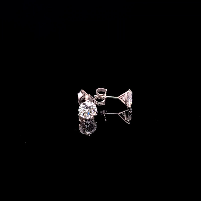 MARTINI STUD EARRINGS 14KW FG VS2 CVD DIA 2.03CTS