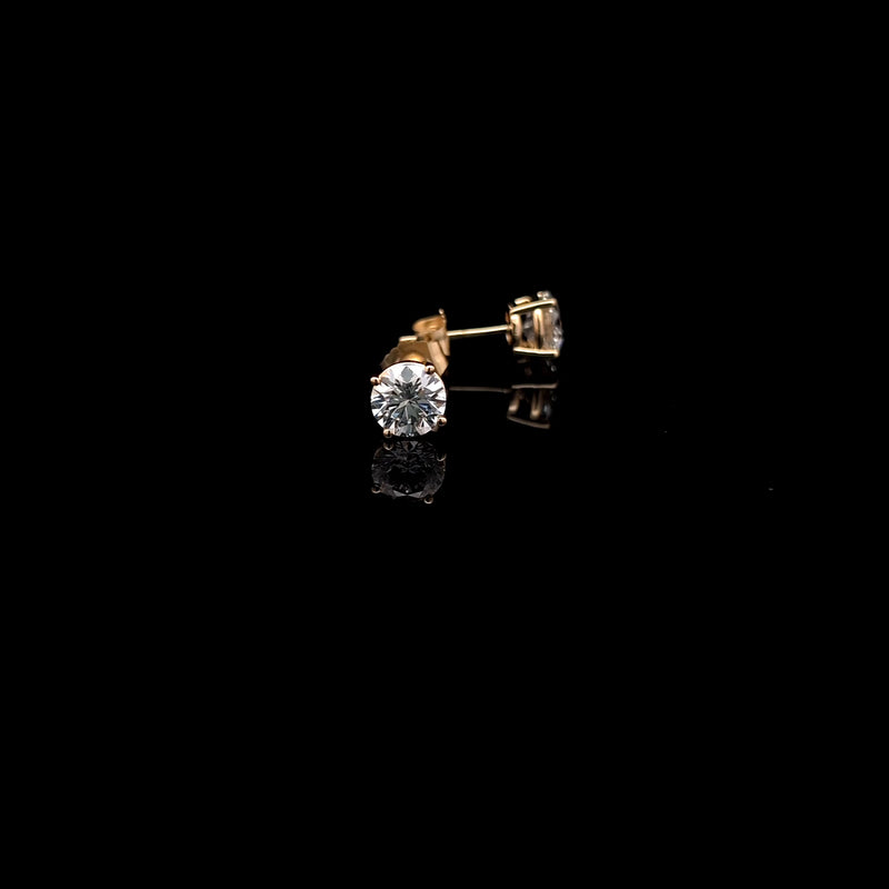 BASKET STUD EARRINGS 14KY DE VS2 HPHT DIA 1.46CTS