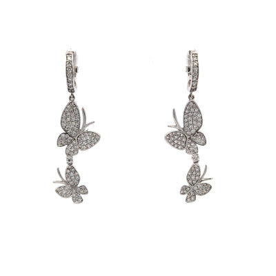 DROP EARRINGS 14KW EF VS1 HPHT DIA 1.25CTS