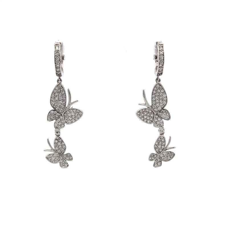 DROP EARRINGS 14KW EF VS1 HPHT DIA 1.25CTS