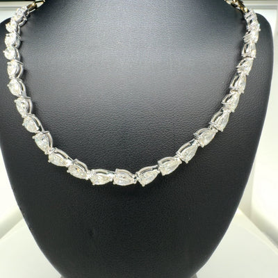 PAPER CLIP NECKLACE 14KW/Y HI VS1 CVD DIA 8.9CTS