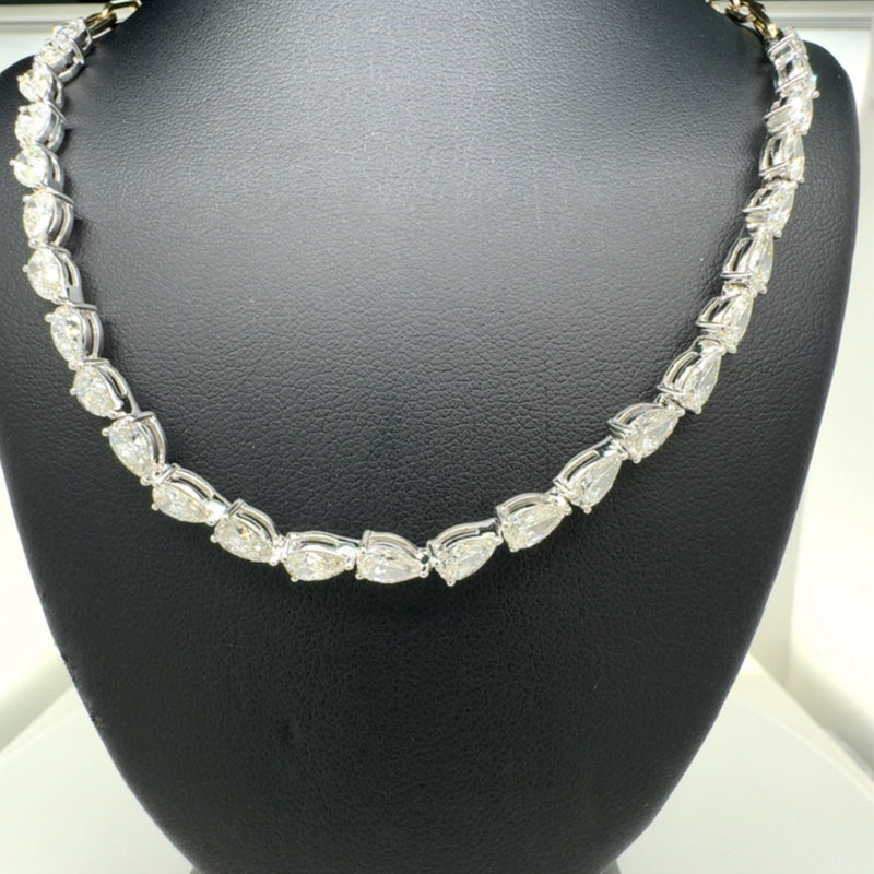 PAPER CLIP NECKLACE 14KW/Y HI VS1 CVD DIA 8.9CTS