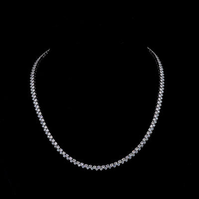 TENNIS NECKLACE 14KW BLUE/EF VS HPHT DIA 9.22CTS