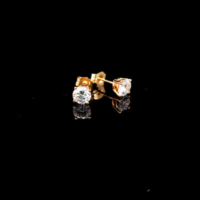 BASKET STUD EARRINGS 14KY DE VS2 HPHT DIA 1.06CTS