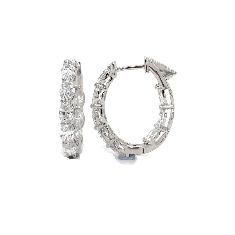 HOOPS EARRINGS 14KW EF VS1 HPHT DIA 3.36CTS
