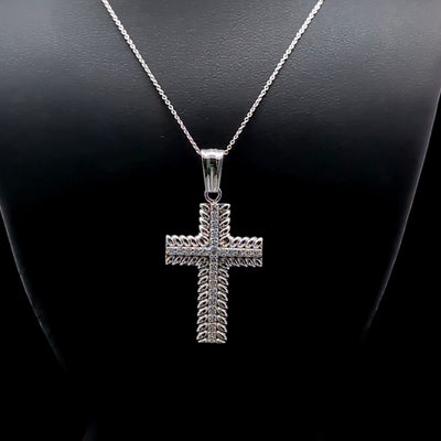 CROSS PENDANT 14KW FG VS2 CVD DIA 0.27CTS WITHOUT CHAIN