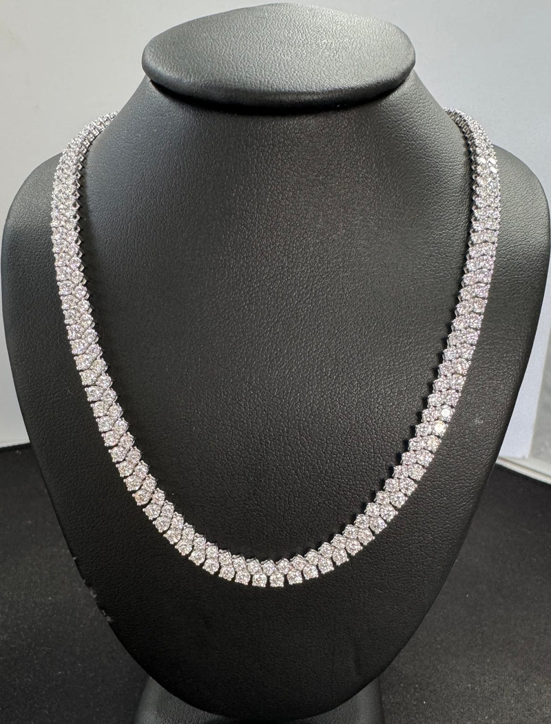 2 ROW NECKLACE 14KW EF VS2 HPHT DIA 15.37CTS