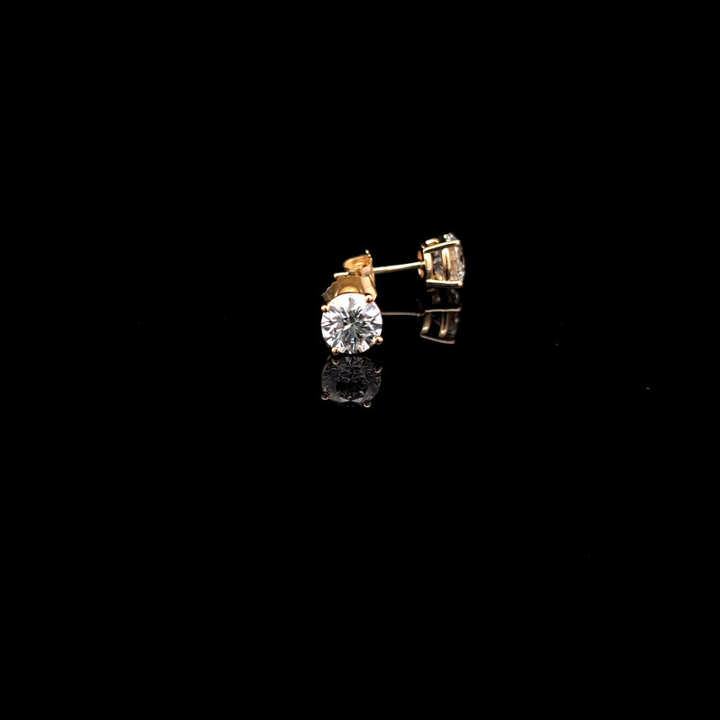 BASKET STUD EARRINGS 14KY DE VS2 HPHT DIA 1.59CTS