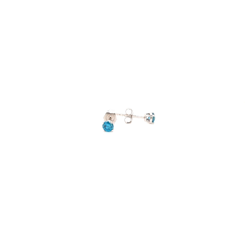 BASKET STUD EARRINGS 14KW BLUE VS CVD DIA 0.39CTS