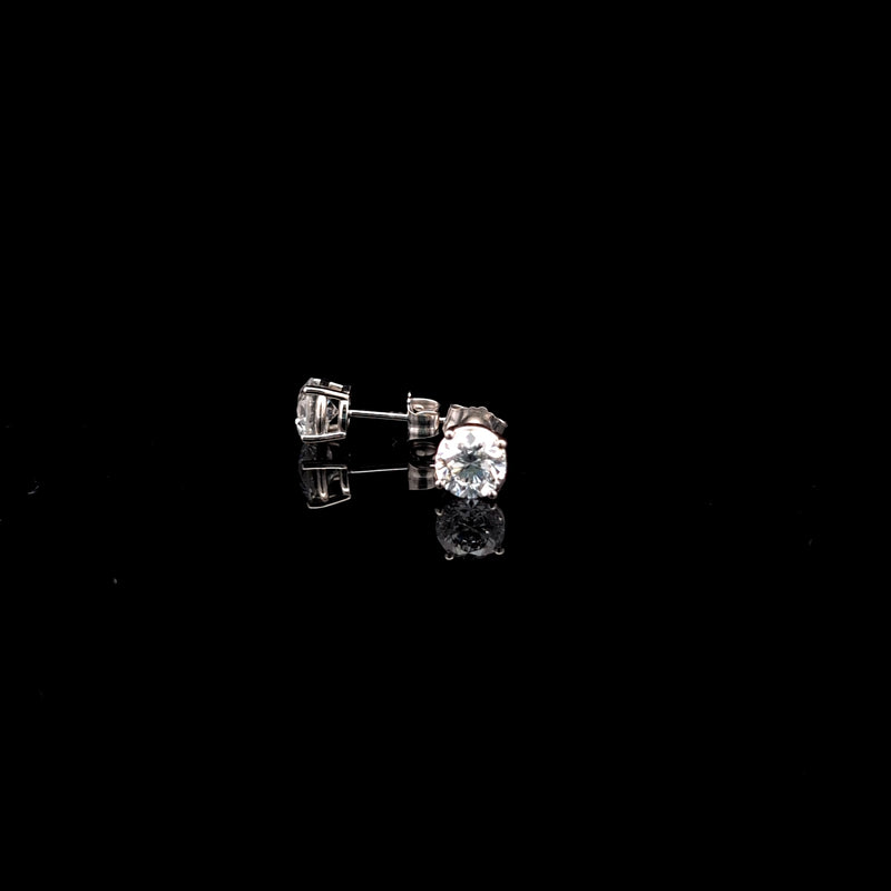 BASKET STUD EARRINGS 14KW DE VS2 HPHT DIA 1.49CTS
