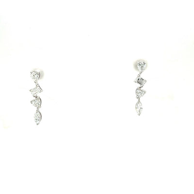 FANCY EARRINGS 14KW EF VS1 HPHT DIA 0.98CTS