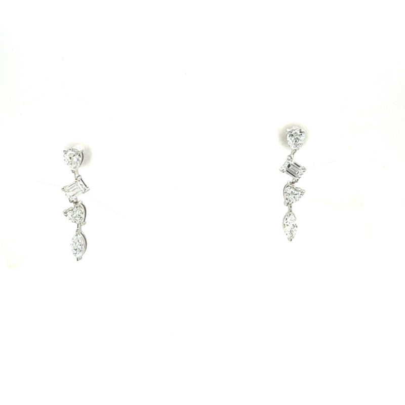 FANCY EARRINGS 14KW EF VS1 HPHT DIA 0.98CTS