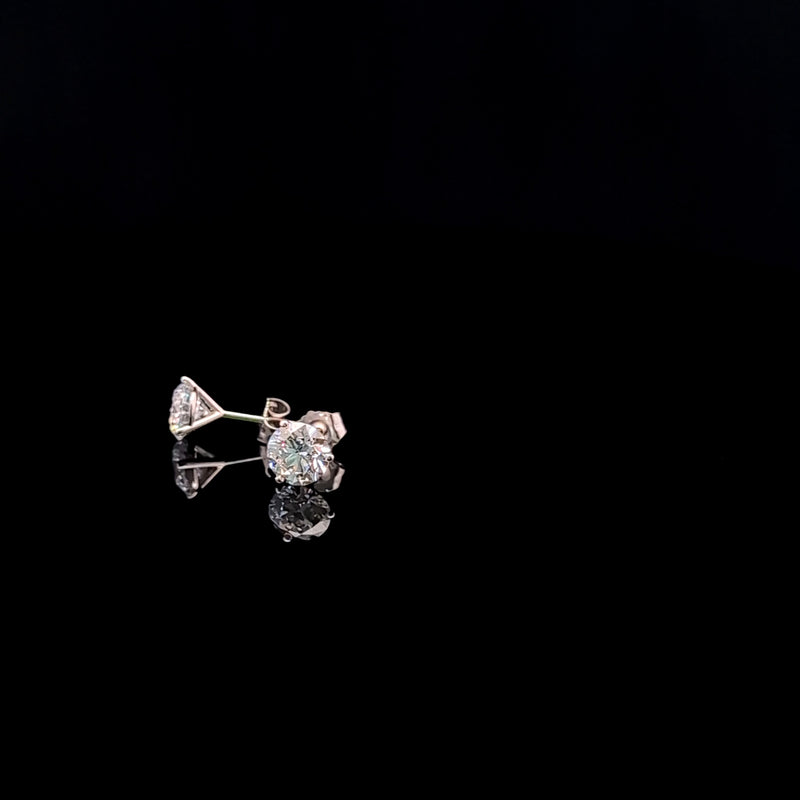 MARTINI STUD EARRINGS 14KW DE VS2 HPHT DIA 2.03CTS