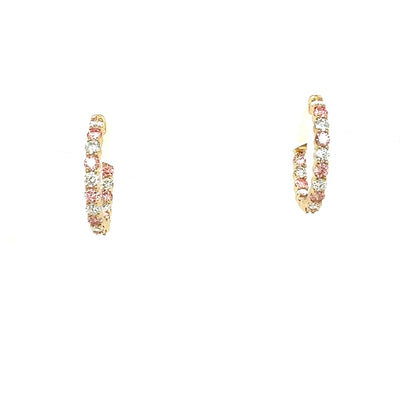 HOOPS EARRINGS 14KY FG/PINK VS2 CVD DIA 1.96CTS