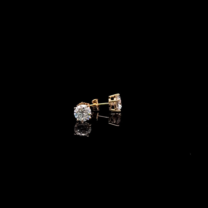 BASKET STUD EARRINGS 14KY DE VS2 HPHT DIA 2.19CTS