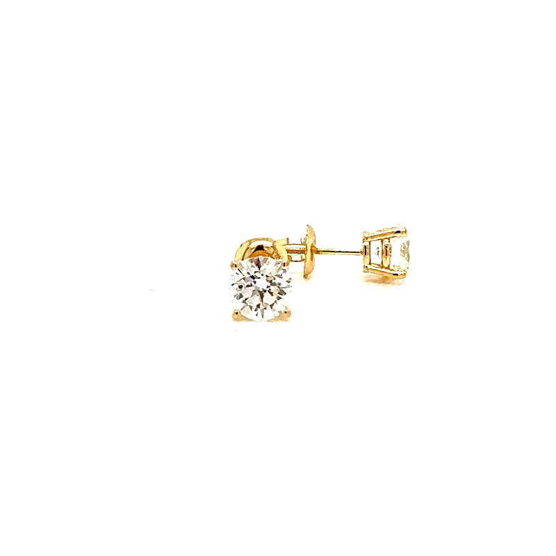 BASKET STUD EARRINGS 14KY G VS2 CVD DIA 1.46CTS