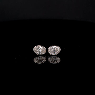 STUD EARRING 14KW EF VS1 HPHT DIA 2.11CTS