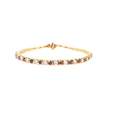 TENNIS BRACELET 14KY FG/BLACK VS2 CVD DIA 3.42CTS