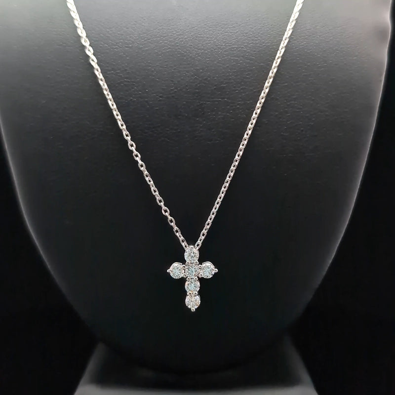 CROSS PENDANT 14KW EF VS2 HPHT DIA 0.68CTS