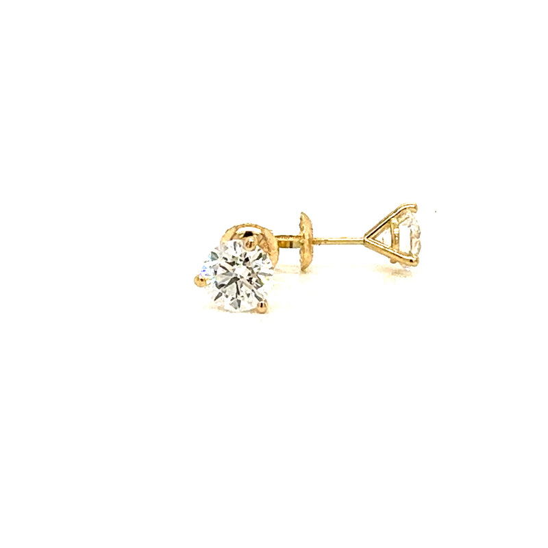 MARTINI STUD EARRINGS 14KY G VS2 CVD DIA 1.75CTS