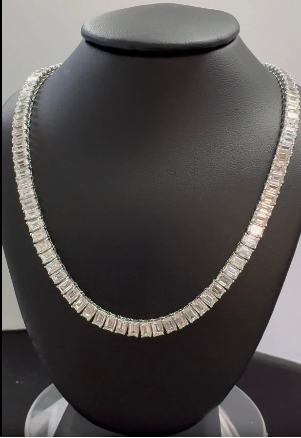 TENNIS NECKLACE 14KW EF VS1 HPHT DIA 29.97CTS