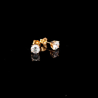 BASKET STUD EARRINGS 14KY DE VS2 HPHT DIA 1.07CTS