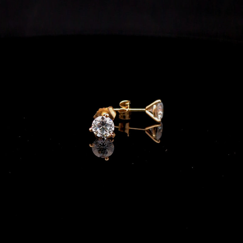 MARTINI STUD EARRINGS 14KY DE VS2 HPHT DIA 1.15CTS