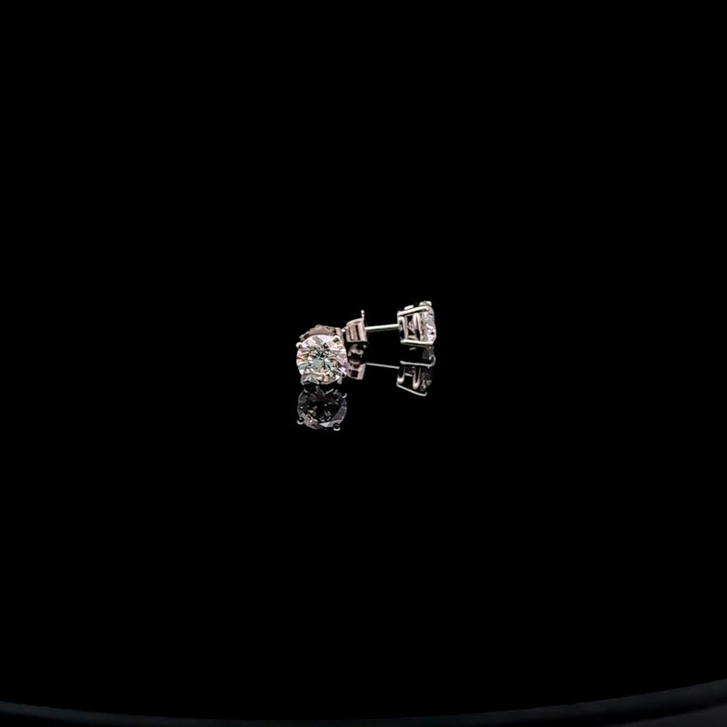 BASKET STUD EARRINGS 14KW EF VS2 HPHT DIA 1.50CTS