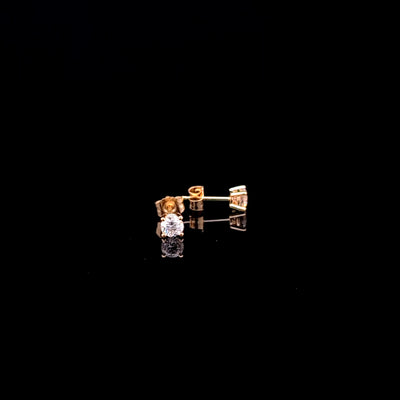 BASKET STUD EARRINGS 14KY FG VS2 CVD DIA 0.53CTS