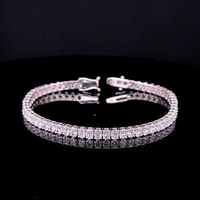 S-N OVAL TENNIS BRACELET 14KW EF VS1 HPHT DIA 8.53CTS