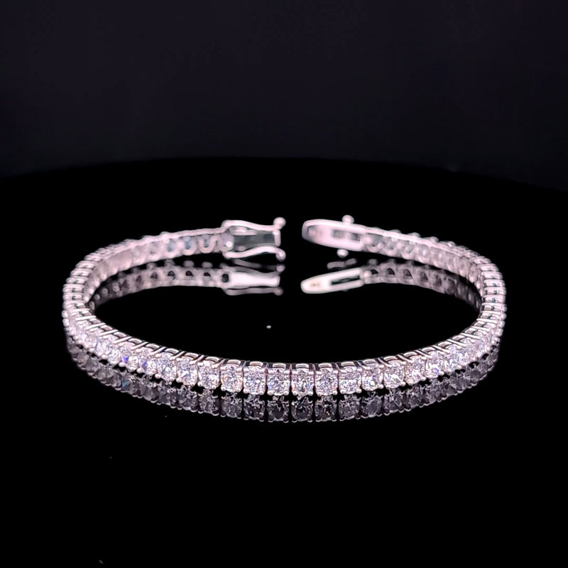 S-N OVAL TENNIS BRACELET 14KW EF VS1 HPHT DIA 8.53CTS