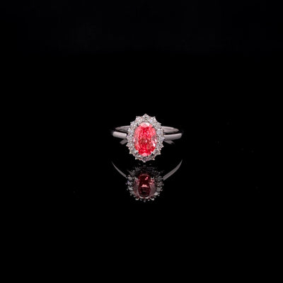 (1.03CT) IGI OVAL ENGAGEMENT RING 14KW PINK VS1 CVD DIA 1.38CTS