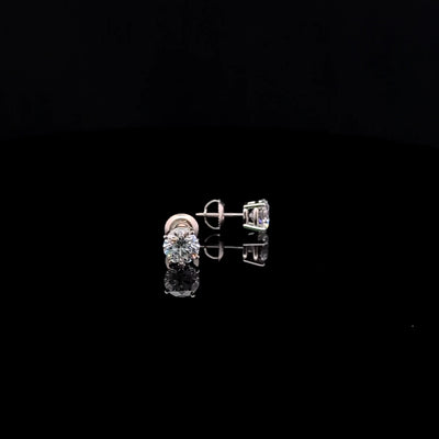 BASKET STUD EARRINGS 14KW DE VS2 HPHT DIA 2.17CTS