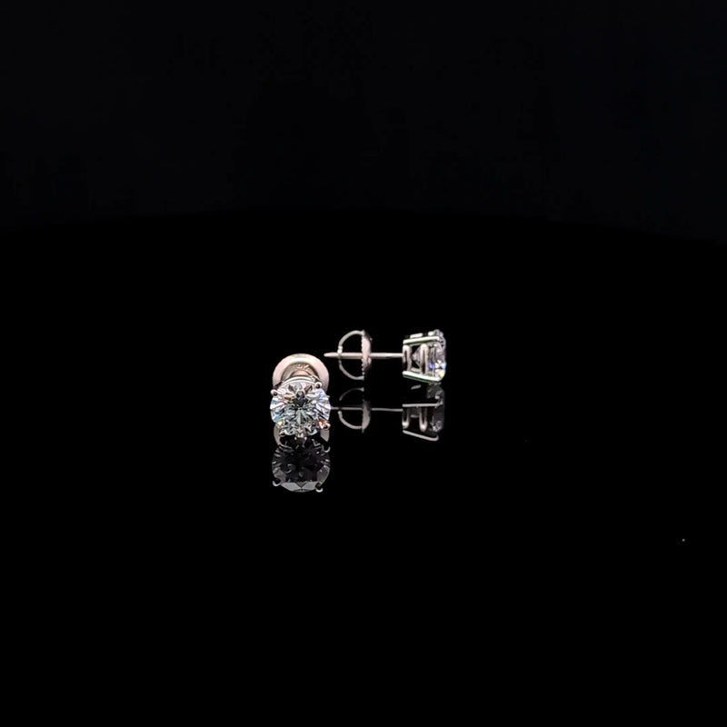 BASKET STUD EARRINGS 14KW DE VS2 HPHT DIA 2.17CTS