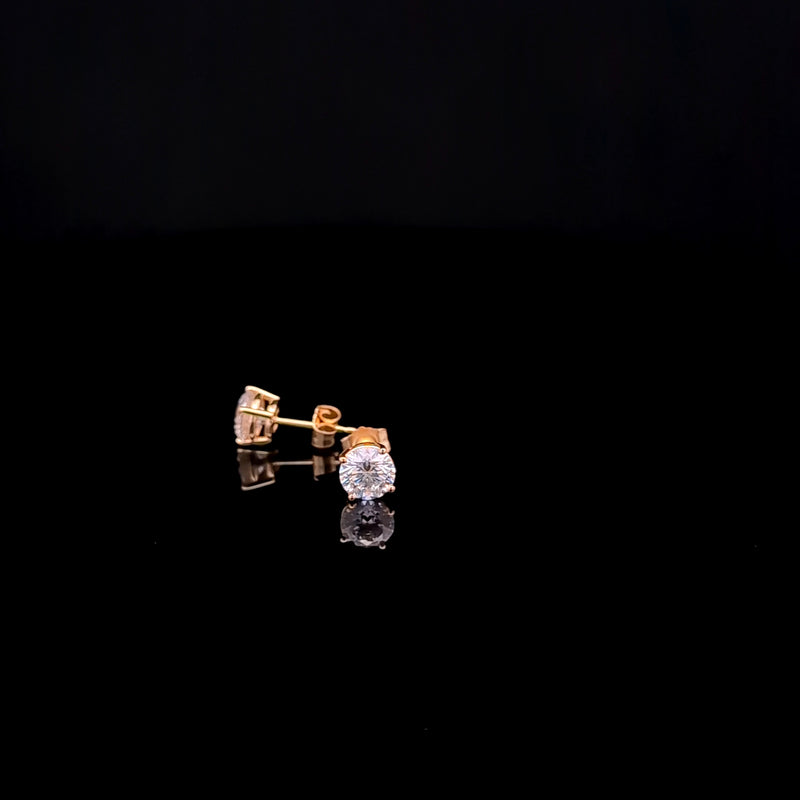 BASKET STUD EARRING 14KY FG VS2 CVD DIA 0.97CTS