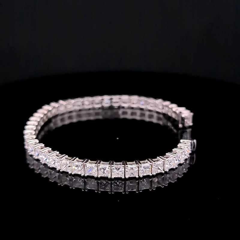 PRINCESS TENNIS BRACELET 14KW FG VS1 CVD DIA 17.37CTS