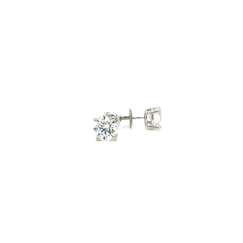 BASKET STUD EARRINGS 14KW FG VS2 CVD DIA 2.20CTS