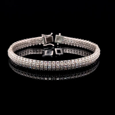 3 ROW TENNIS BRACELET 14KW FG VS2 CVD DIA 9.09CTS