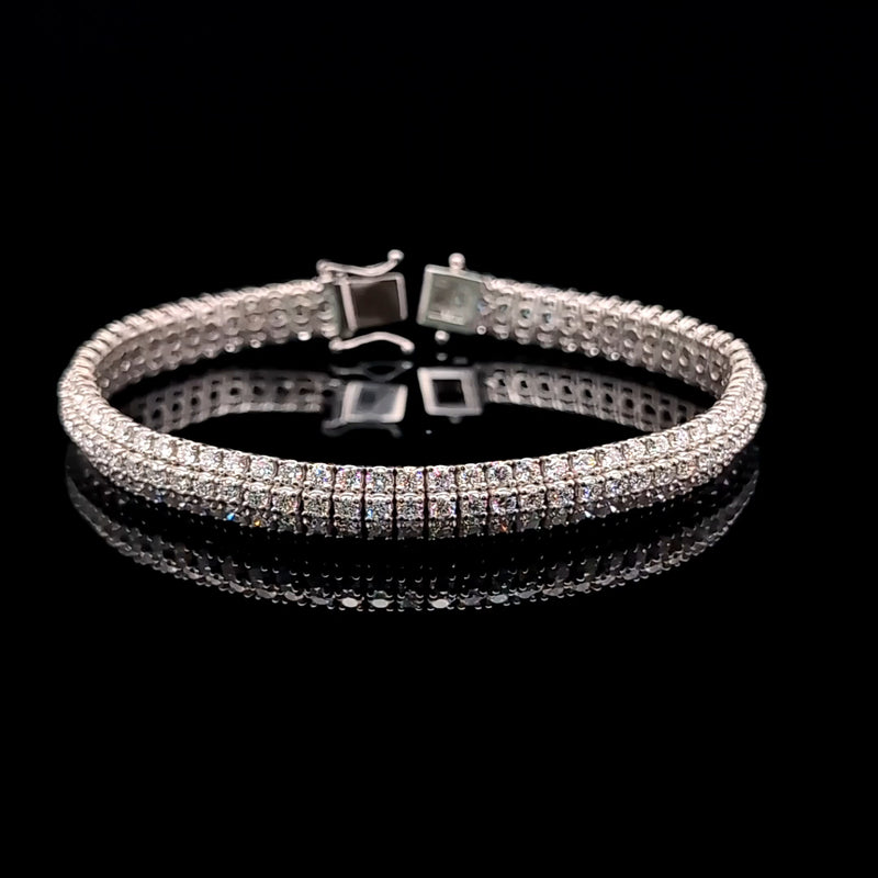 3 ROW TENNIS BRACELET 14KW FG VS2 CVD DIA 9.09CTS