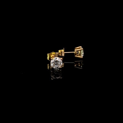 BASKET STUD EARRINGS 14KY FG VS2 CVD DIA 1.04CTS
