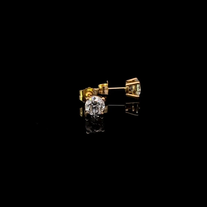 BASKET STUD EARRINGS 14KY FG VS2 CVD DIA 1.04CTS