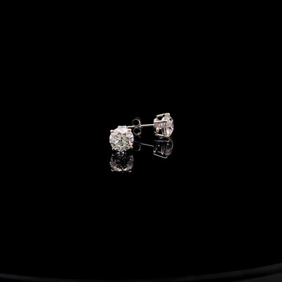 BASKET STUD EARRINGS 14KW FG VS2 CVD DIA 3.01CTS