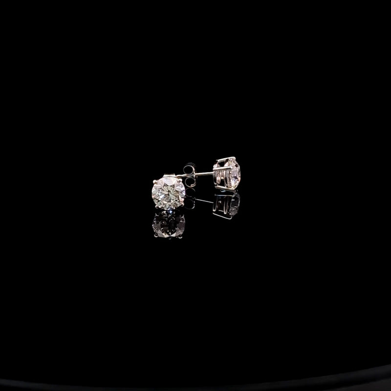 BASKET STUD EARRINGS 14KW FG VS2 CVD DIA 3.01CTS