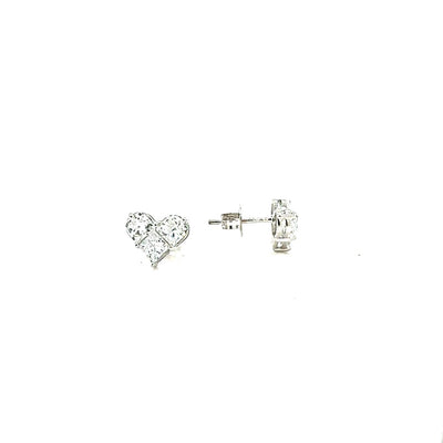 EARRINGS 14KW F VS1 HPHT DIA 2.07CTS