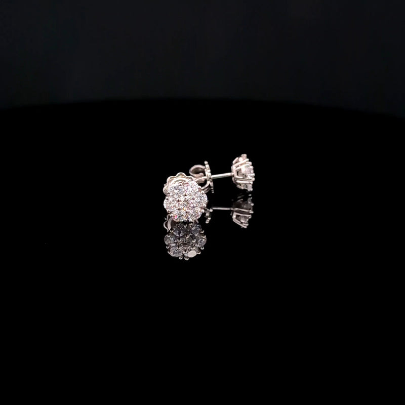 CLUSTER EARRING 14KW FG VS2 CVD DIA 1.14CTS