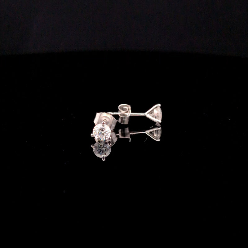 MARTINI STUD EARRINGS 14KW EF VS2 HPHT DIA 0.54CTS