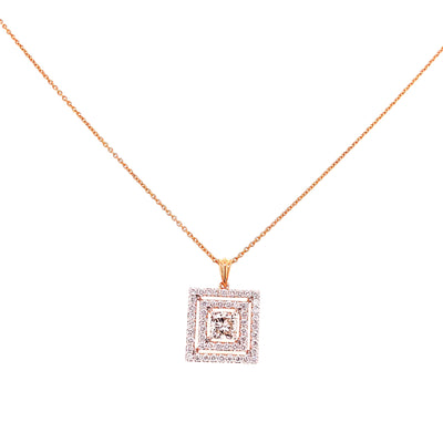DOUBLE HALO PENDANTS 14KR F VS HPHT DIA 1.09CTS