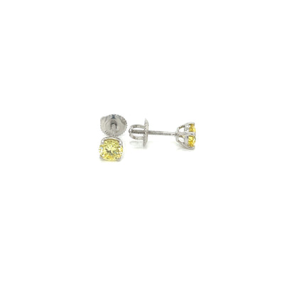 BASKET STUD EARRINGS 14KW YELLOW VS CVD DIA 1.25CTS
