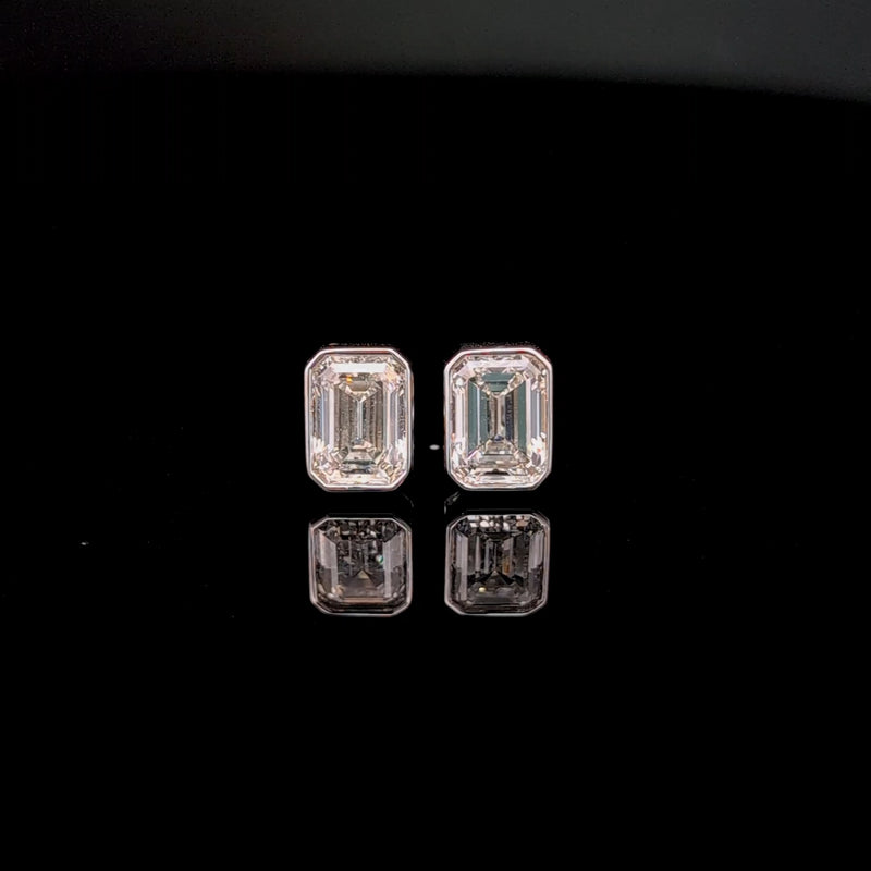STUD EARRING 14KW FG VS1 CVD DIA 3CTS